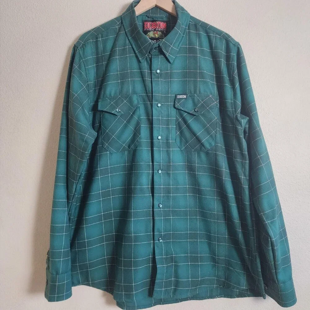 Dixxon Flannel Company Shirt Mens Extra Large Green The Wreath Plaid Flannel